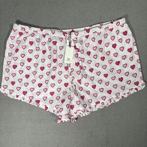 NWT Print Fresh Pajama Lounge Shorts Size 3X White Heart AOP Cozy Comfy Coquette
